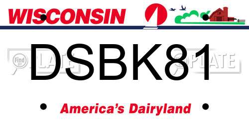 DSBK81 Wisconsin License Plate