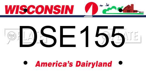 DSE155 Wisconsin License Plate