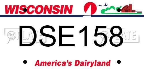 DSE158 Wisconsin License Plate