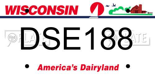 DSE188 Wisconsin License Plate