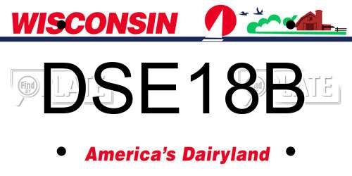 DSE18B Wisconsin License Plate