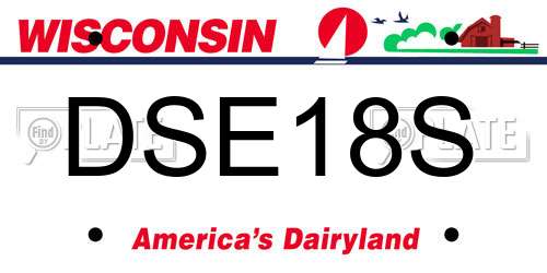 DSE18S Wisconsin License Plate