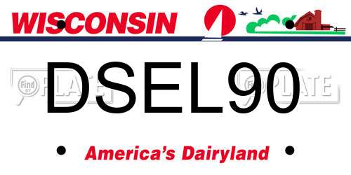 DSEL90 Wisconsin License Plate