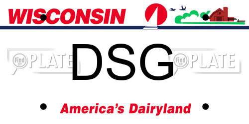 DSG Wisconsin License Plate