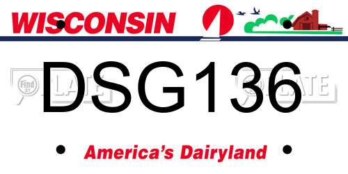DSG136 Wisconsin License Plate