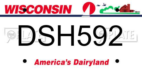 DSH592 Wisconsin License Plate