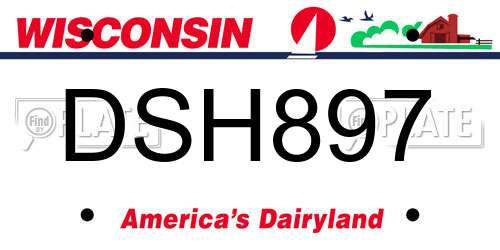 DSH897 Wisconsin License Plate