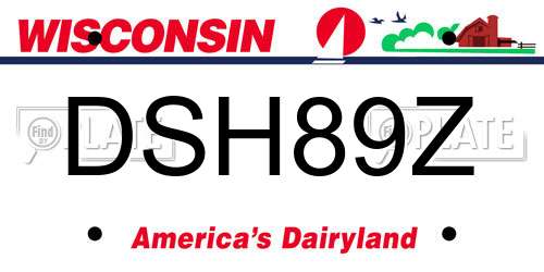 DSH89Z Wisconsin License Plate