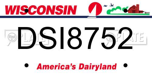 DSI8752 Wisconsin License Plate