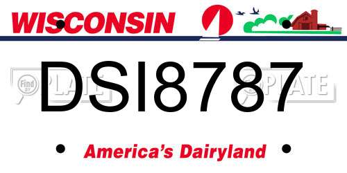 DSI8787 Wisconsin License Plate