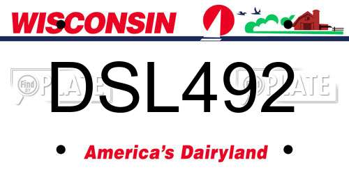 DSL492 Wisconsin License Plate