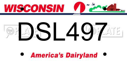 DSL497 Wisconsin License Plate