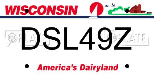 DSL49Z Wisconsin License Plate