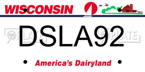 DSLA92 Wisconsin License Plate