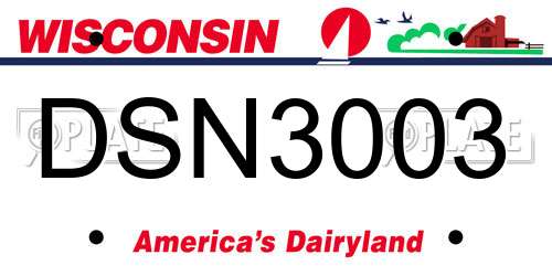 DSN3003 Wisconsin License Plate