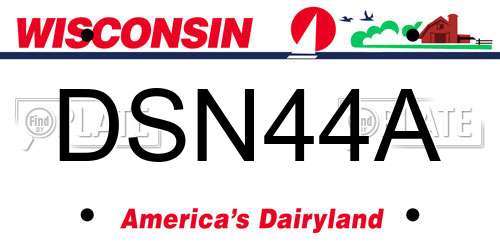 DSN44A Wisconsin License Plate