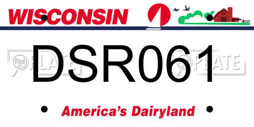 DSR061 Wisconsin License Plate