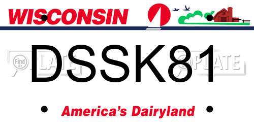 DSSK81 Wisconsin License Plate
