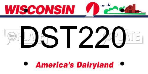 DST220 Wisconsin License Plate