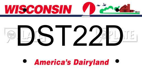 DST22D Wisconsin License Plate