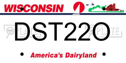 DST22O Wisconsin License Plate
