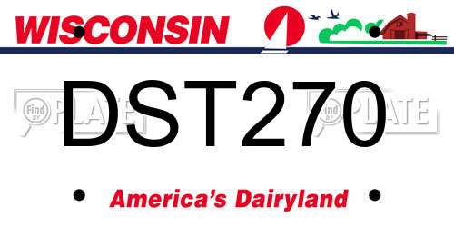 DST270 Wisconsin License Plate