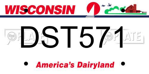 DST571 Wisconsin License Plate