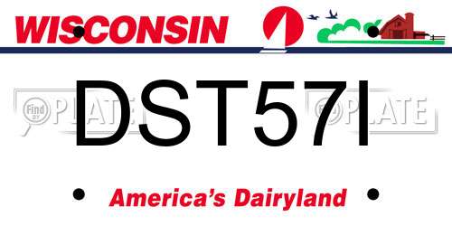 DST57I Wisconsin License Plate