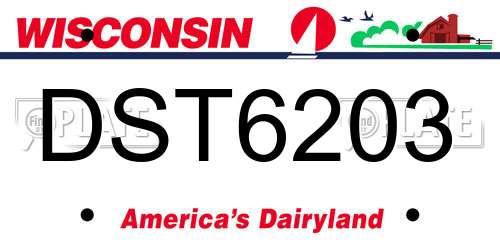 DST6203 Wisconsin License Plate