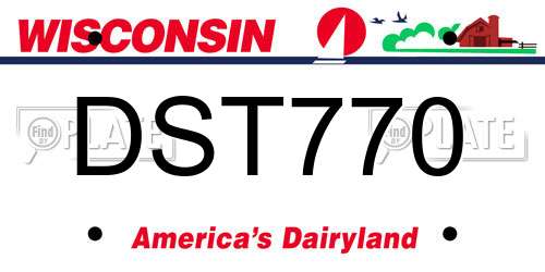 DST770 Wisconsin License Plate