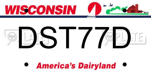 DST77D Wisconsin License Plate