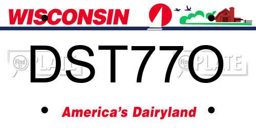 DST77O Wisconsin License Plate