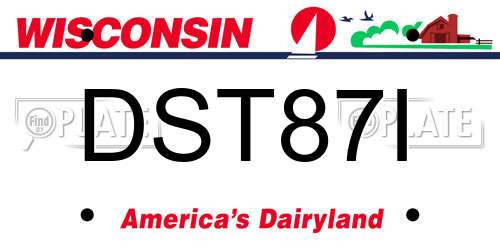 DST87I Wisconsin License Plate