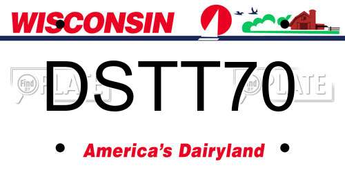 DSTT70 Wisconsin License Plate