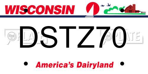 DSTZ70 Wisconsin License Plate
