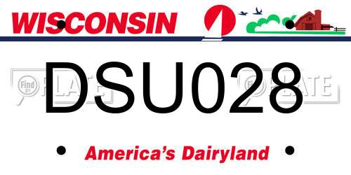 DSU028 Wisconsin License Plate