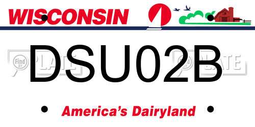 DSU02B Wisconsin License Plate