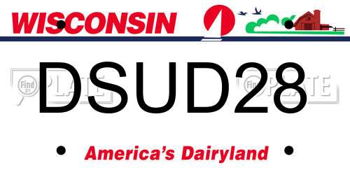 DSUD28 Wisconsin License Plate