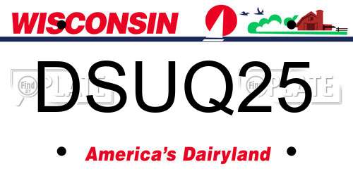DSUQ25 Wisconsin License Plate
