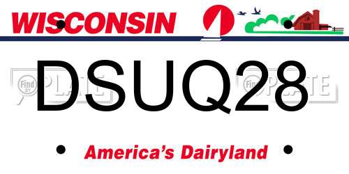 DSUQ28 Wisconsin License Plate