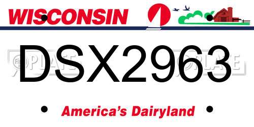 DSX2963 Wisconsin License Plate