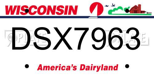 DSX7963 Wisconsin License Plate