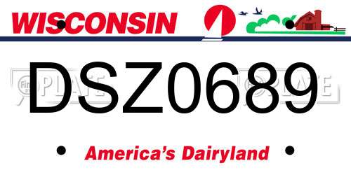 DSZ0689 Wisconsin License Plate