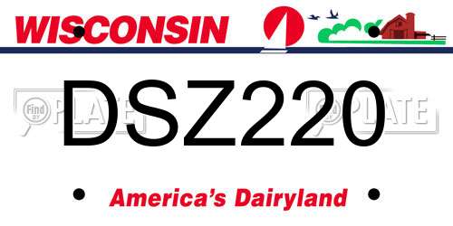 DSZ220 Wisconsin License Plate