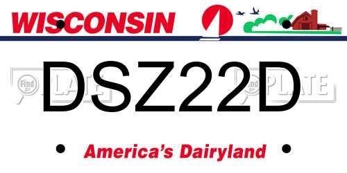 DSZ22D Wisconsin License Plate