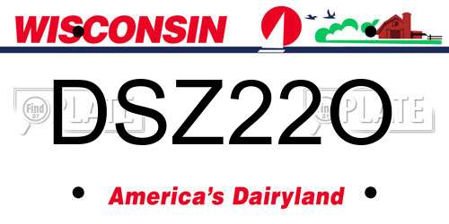 DSZ22O Wisconsin License Plate