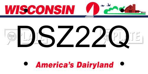 DSZ22Q Wisconsin License Plate