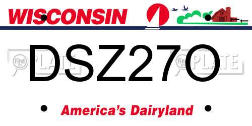 DSZ27O Wisconsin License Plate