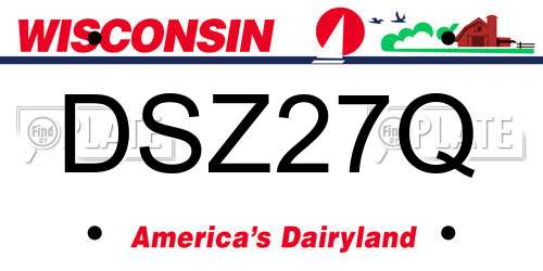 DSZ27Q Wisconsin License Plate