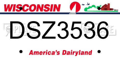 DSZ3536 Wisconsin License Plate